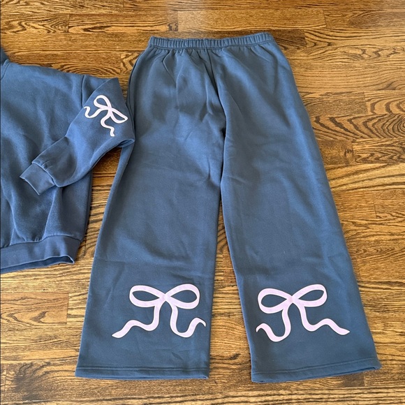 Edited grey hoodie and matching pants with bow details size large NWT - Picture 9 of 11